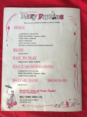 Music Book - Mary Poppins, Disney